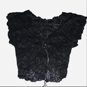Vintage America Black Lace Top